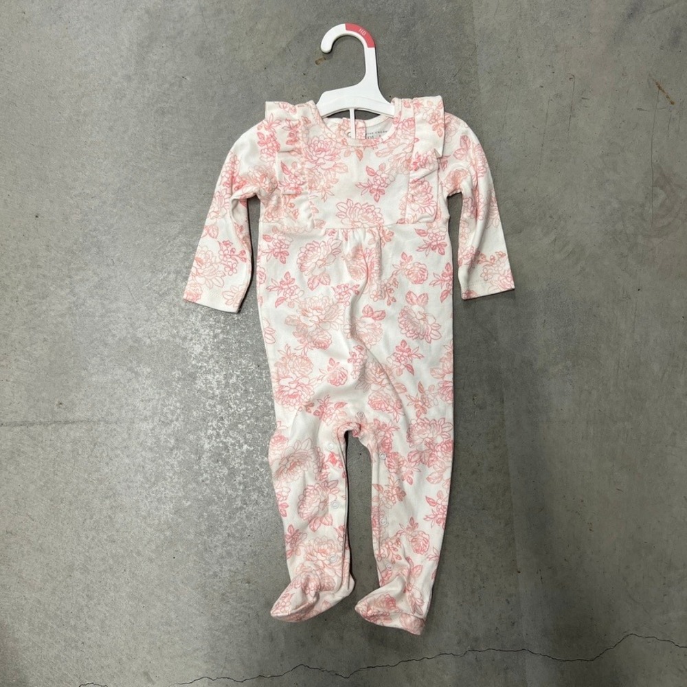 The Children's Place Baby Girl's Rose Coverall Footie Pajamas - Pink - 3-6 Month